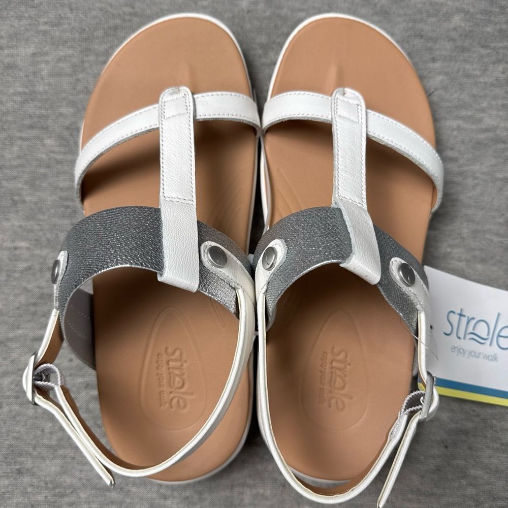 NWT‎ Strole Breeze Women's White Sandals with Orthotic Arch Support Size 7 - Picture 5 of 7